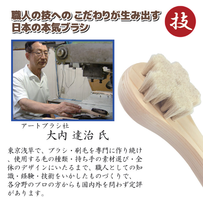 アートブラシ社 山羊毛の洗顔ブラシ さくら(スタンド付)