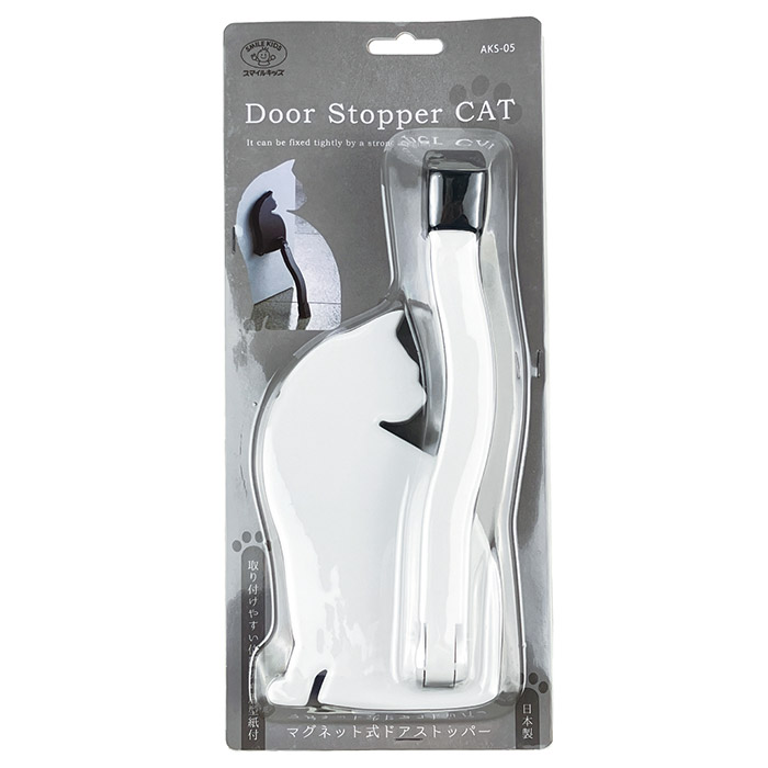 ドアストッパーねこ ホワイト