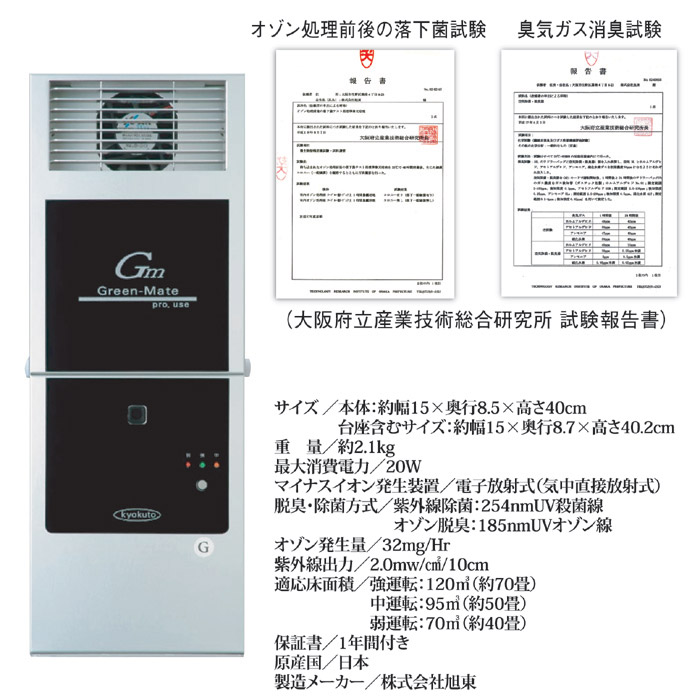 好評 金物雑貨SHOP2030 中川商光 空気清浄機 空気除菌 脱臭器 グリーンメイト プロ KT-OZF-03IK 35〜70畳用 業務用 株式会社  旭東