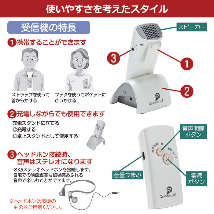 ワイヤレススピーカーシステム みみもとくん ミュー・ツー