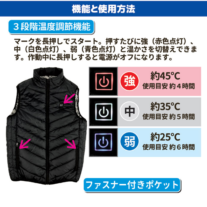 ぽかぽかベスト モバイルバッテリーセット Mサイズ