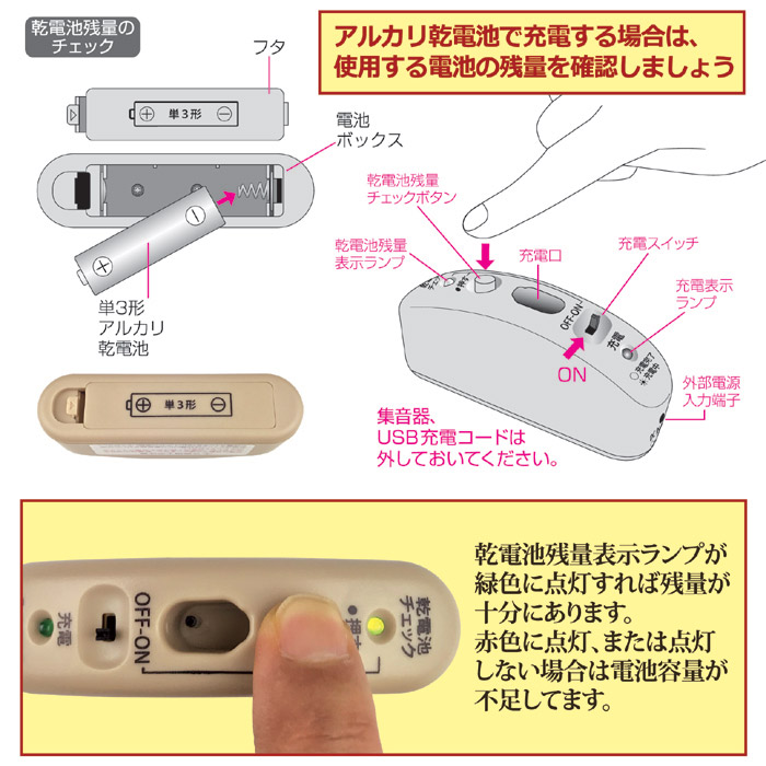 充電式 耳かけ集音器 AKA-201