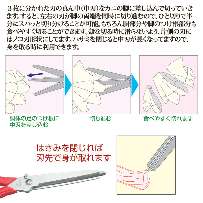 3枚刃ハサミ カニざんまい　